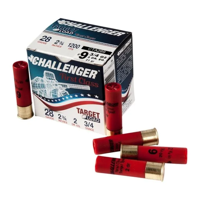 Challenger CTA289 28 Gauge 2-3/4" 3/4 oz #9 Shot Ammo 250/Case