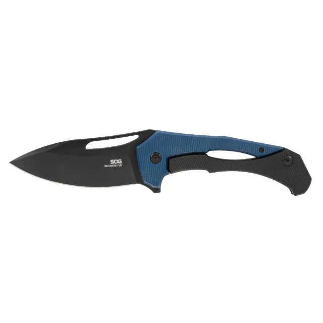 SOG Bulwark 3In Drop Point D2 Steel Blue Micarta PVD Finish - SOG