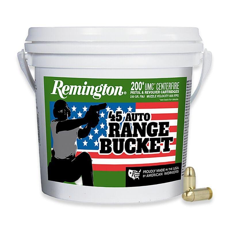 Remington Range Bucket UMC Pistol Ammo 45 ACP 230 gr. FMJ 200 rd. - Remington Arms Company, LLC - .45 ACP