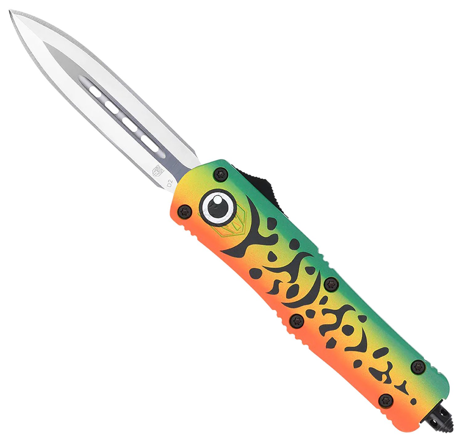 CobraTec MFLGNFS3DAGNS FS-3 3" D2 Steel OTF Dagger Green Lure Handle - CobraTec Knives