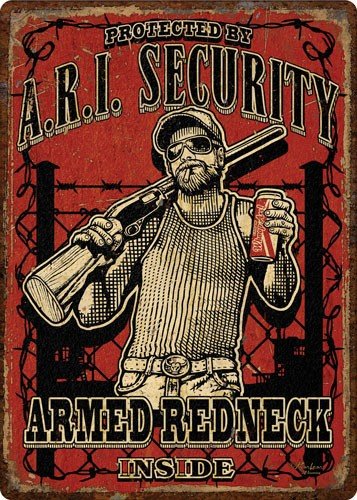 Buy River's Edge Gifts Embossed Sign 12"X17" "Armed Redneck Inside" online
