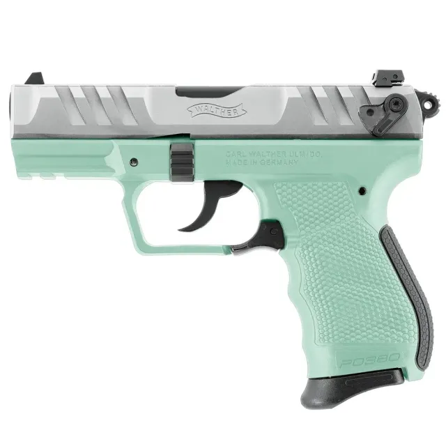 Walther PD380 .380ACP 3.7" Barrel DA/SA Angel Blue 9-Rd Nickel Semi-Auto Pistol