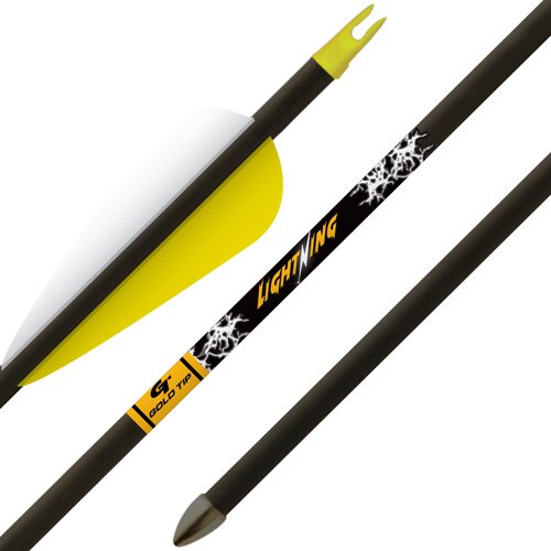 Gold TIP Arrow Lightning Youth 2.5" Vane TEC Glued-In PNT 3PK LIGA253 - Gold Tip