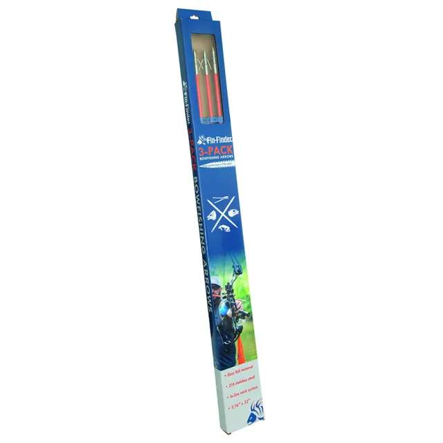 Fin-Finder Raider Bowfishing Arrows 3pk Orange Riptide Point - Fin-Finder