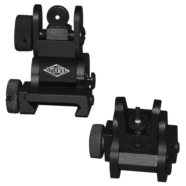 Buy YHM YHM-8027 Flip-Up Sights Steel Dual Aperture Black Windage Adjustable online