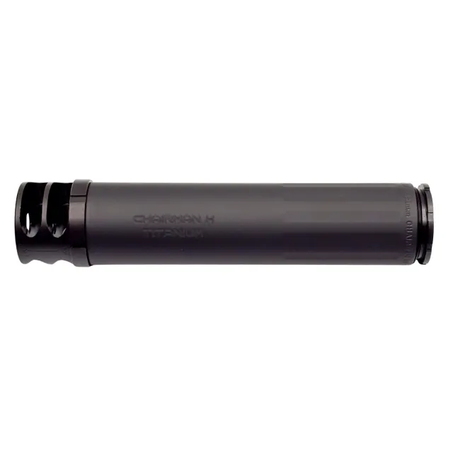 BOSS CHAIRMAN TIK - 5/8-24 - BRAKE END CAP 7.62 COMPACT LIGHT WEIGHT DUTY RATED SILENCER TITANIUM CORE MUZZLE BREAK FOR MAXIMUM MUZZLE CONTROL REDUCED SOUND SUPPRESSION CK-15060-762-TI-58-BR-BLK