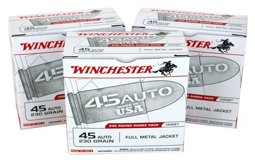 Winchester USA 45 ACP 230GR FMJ-RN 600RD CASE LOT - Winchester - .45ACP