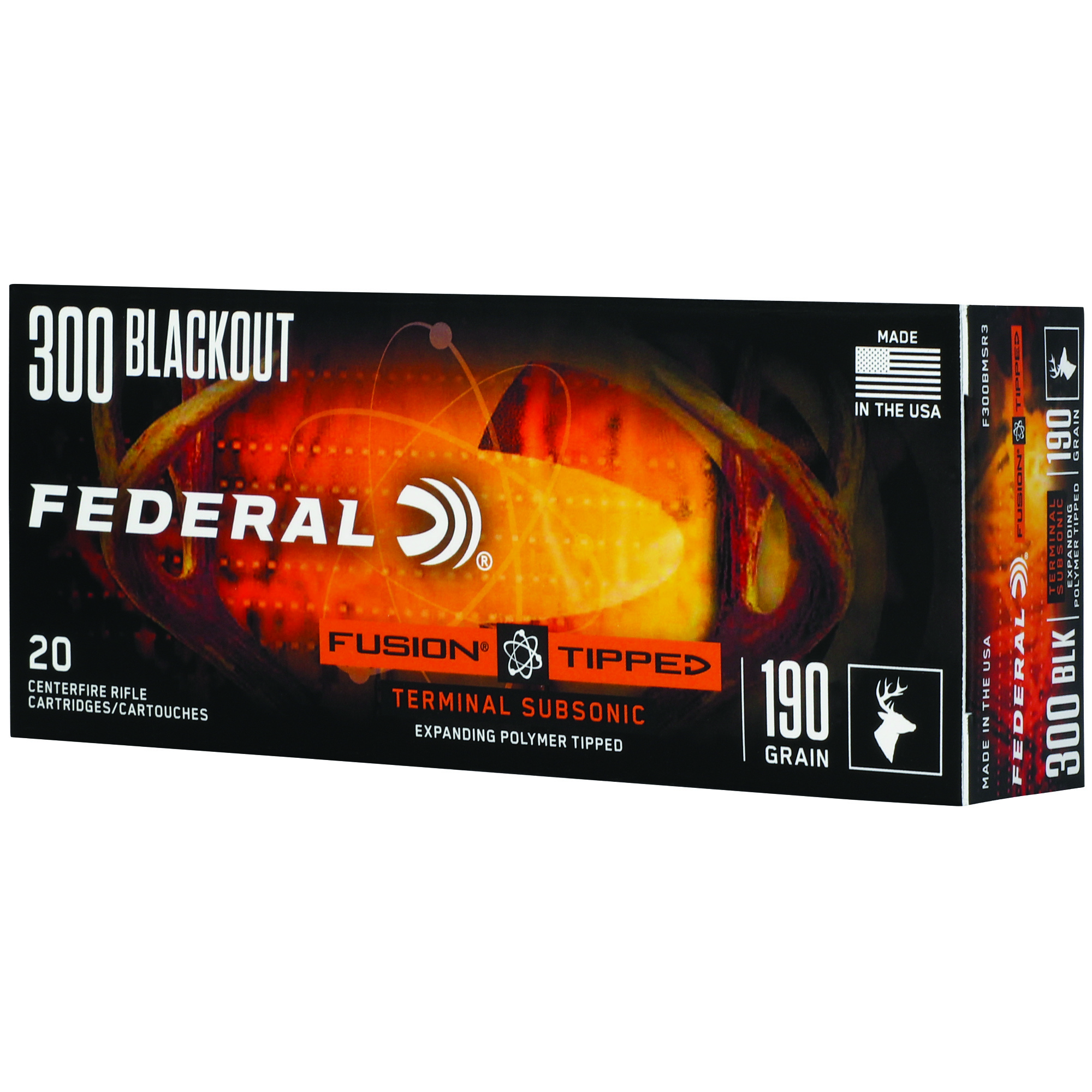 Buy Federal F300BMSR3 Fusion 300 Blackout 190gr Bonded Soft Point Ammo 20rd online