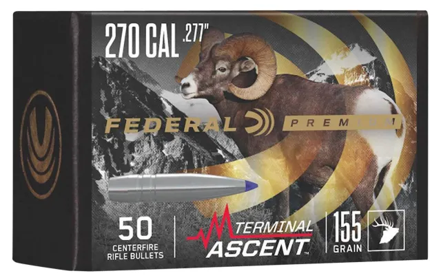Federal PB277TA2 Premium Terminal Ascent .277 155gr Bullets 50/Box
