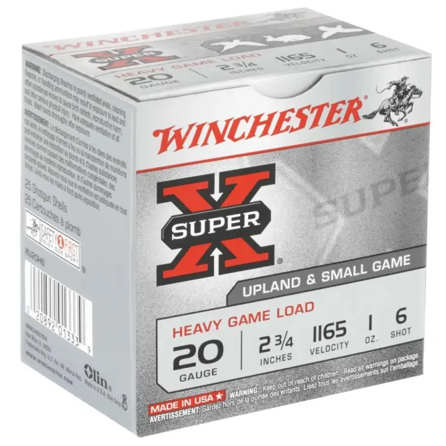Winchester Super X Heavy Game Load 20 Gauge 2.75" 1 oz 1165 fps 6 Shot Ammo - Winchester - 20GA
