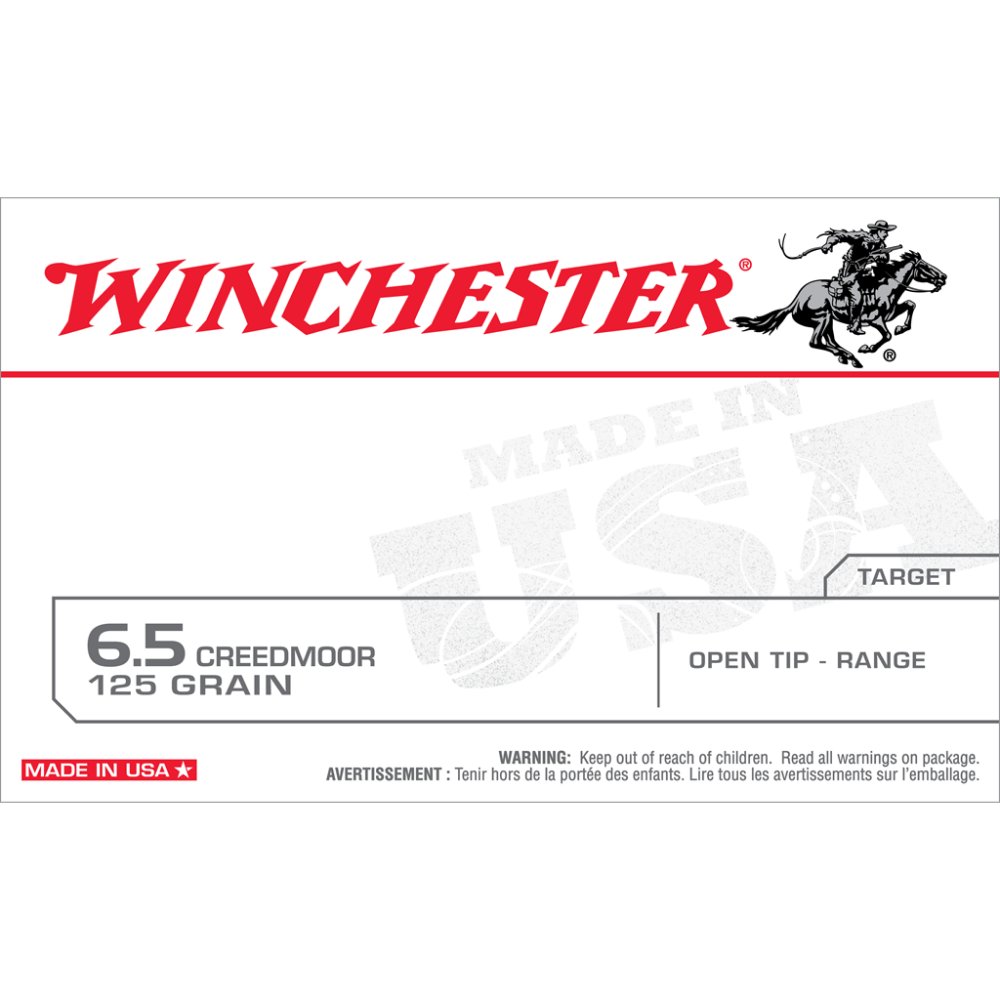 Winchester Usa65Cm 6.5 Creedmoor 125 gr Open Tip Range 20 Rounds - Winchester - 6.5 Creedmoor