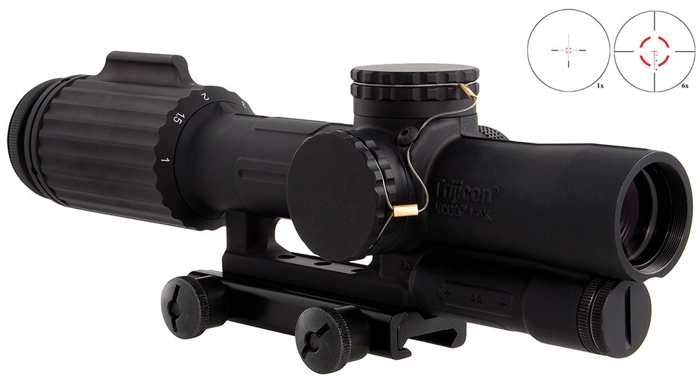 Trijicon 1600001 VCOGBlack Hardcoat Anodized 1-6x 24mm LED Red Segment... - Trijicon - 24MM