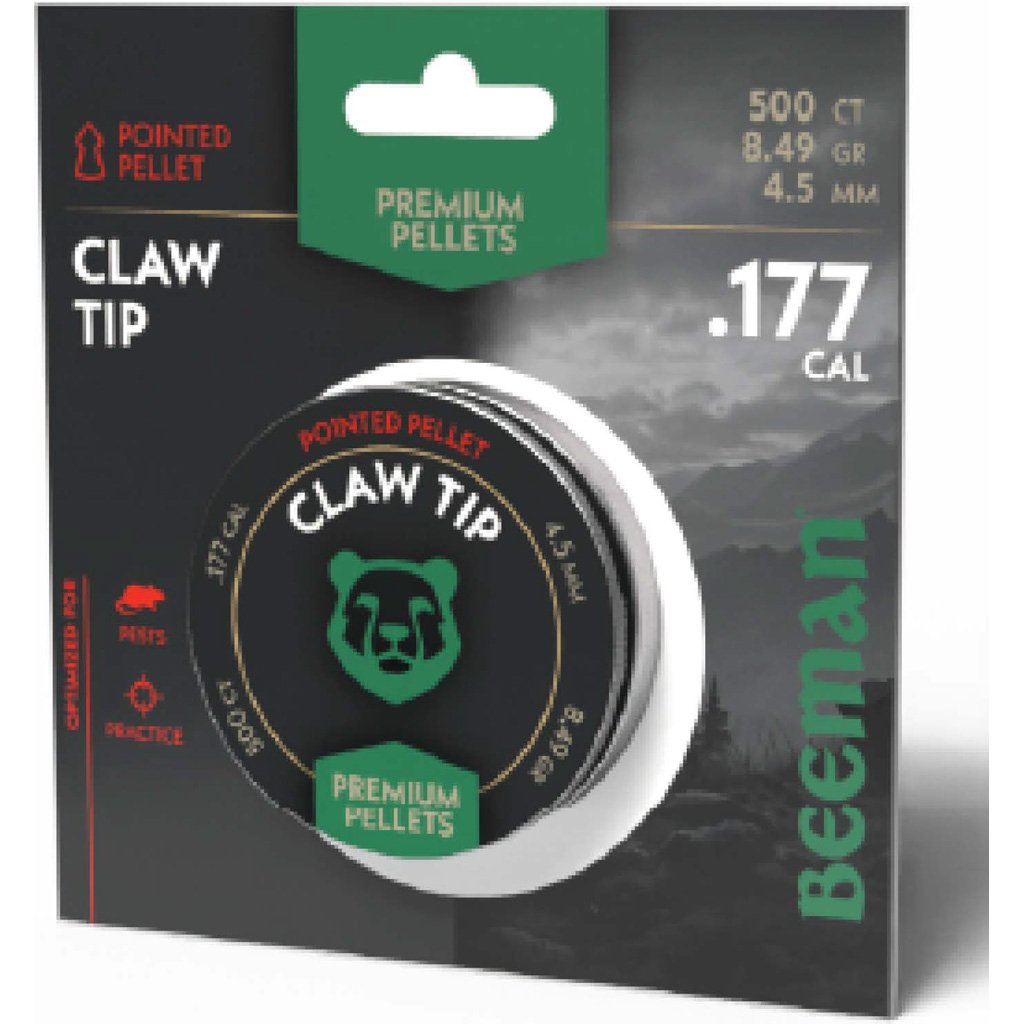 BEE BPT77 CLAW TIP .177 POINTED PELLETS 500 - BEE