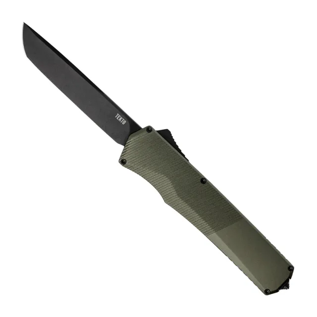 Tekto Gear A5 Spry OTF Knife Black Aluminum Tanto Fine Edge