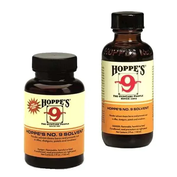Hoppe's 902 No. 9 Bore Cleaner Removes Carbon, Powder & Lead Fouling Child Proof Cap 2 OZ Bottle 10 Per Pack - Hoppe's - 2 OZ