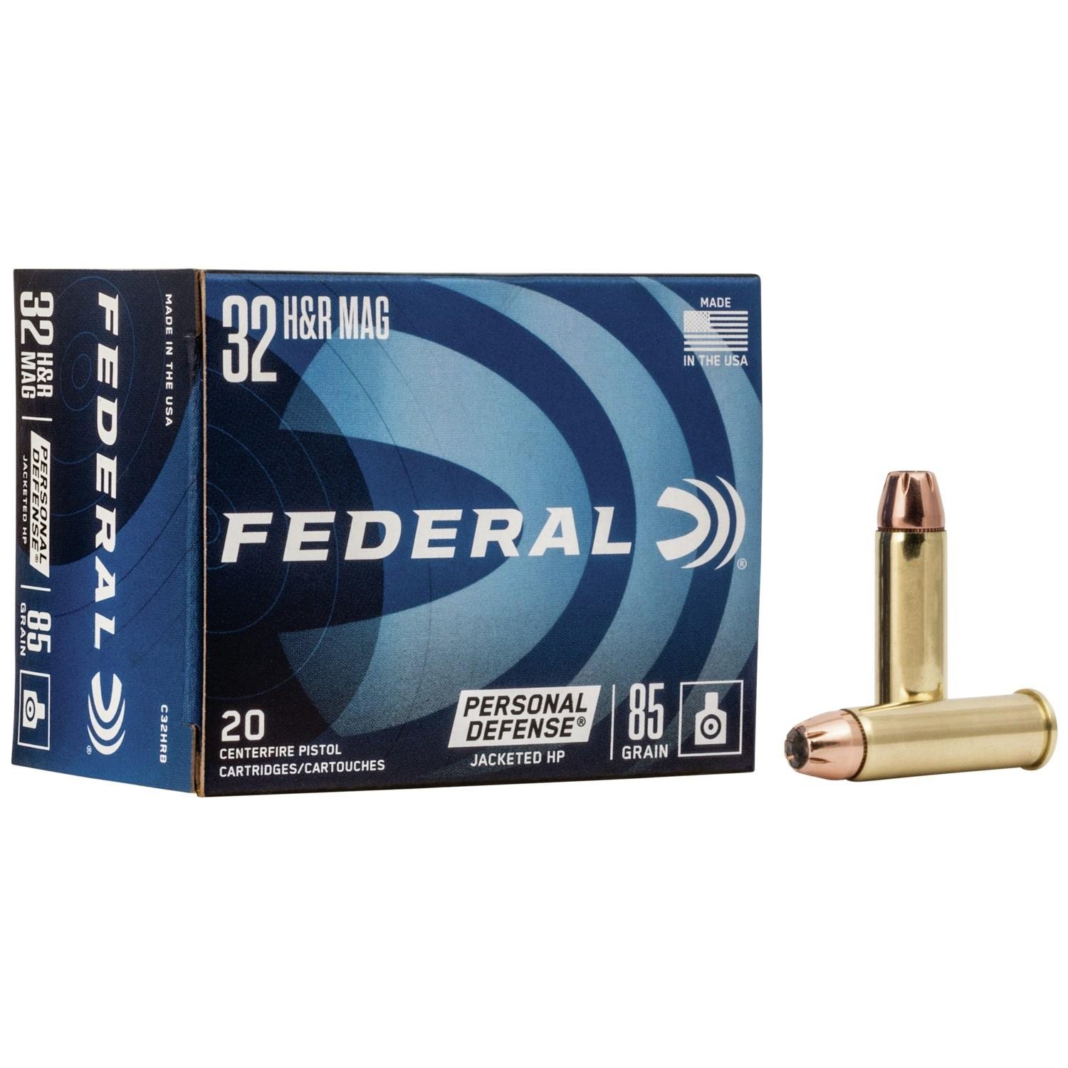 Federal C32HRB .32 H&R Magnum 85gr Jacketed Hollow Point 20 Rounds - Federal Premium Ammunition - 32 H&R Mag