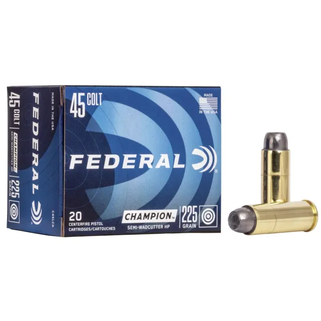 Federal Champion Training 45 Colt 225 Grain SWCHP 20 Round Box - Federal Premium Ammunition - 45 Colt
