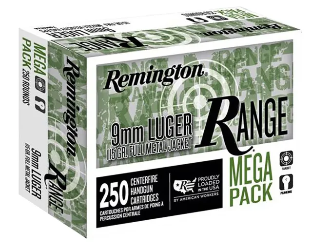 Remington R23965 9mm Luger 115gr Full Metal Jacket 250 Rounds Per Box - Remington Arms Company, LLC - 9mm Luger