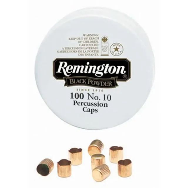 Buy Remington 22617 Brass Percussion Caps, No. 10 Size, 100 Pack, Positive Ignition online