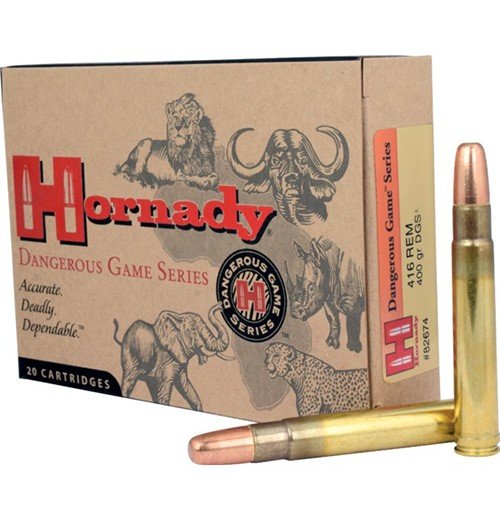Hornady 82674 416 Remington Magnum 400 Grain Solid 20 Rounds per Box - Hornady Manufacturing Company - 416 Rem Mag