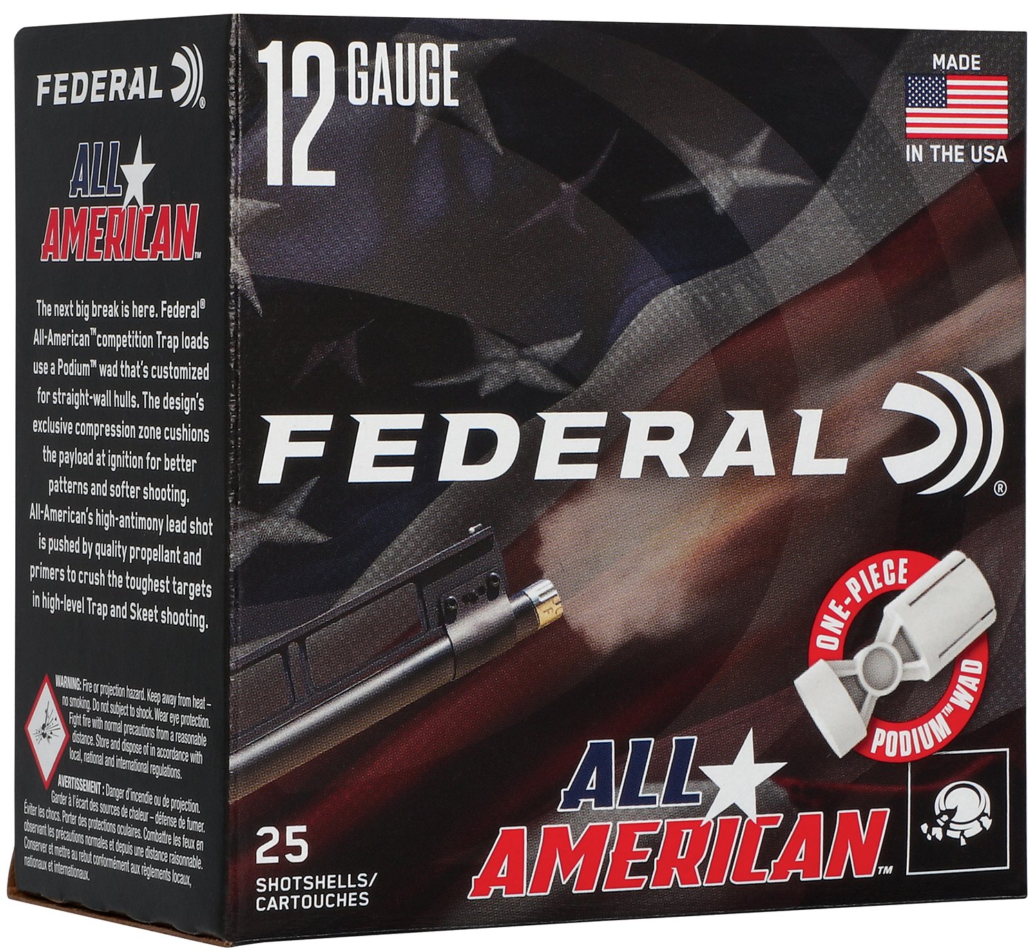 Buy Federal FAA12L75 All-American 12Gauge 2.75" 1 1/8oz 7.5Shot 25 Per Box/10 Case online