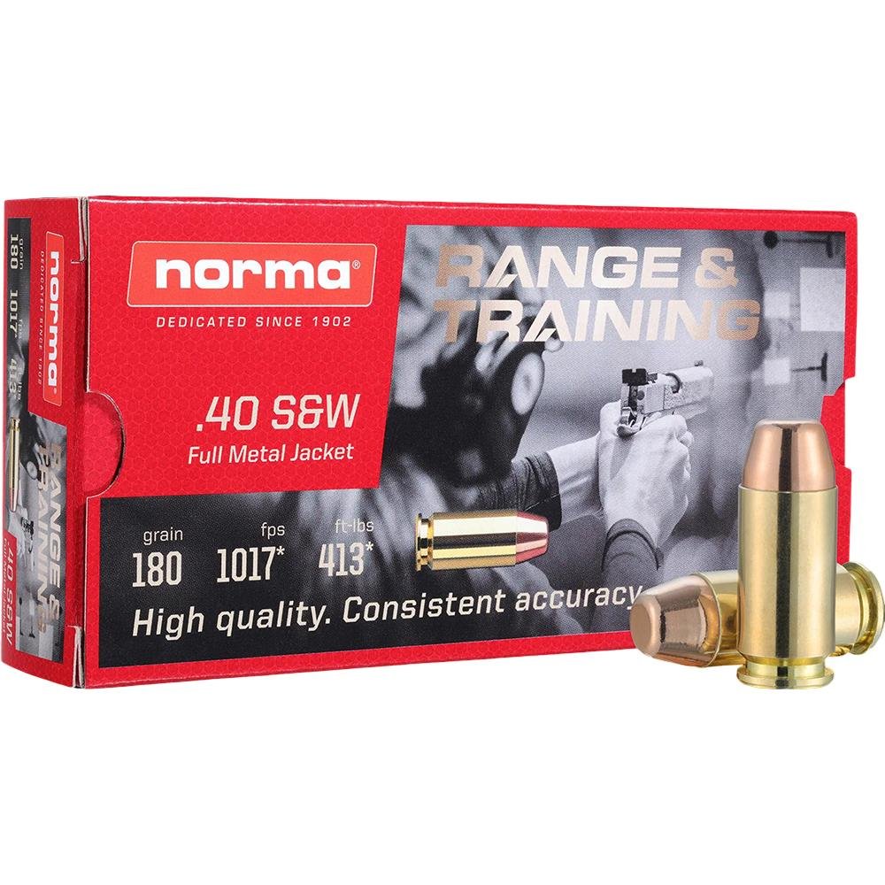 Norma Ammunition Range & Training .40 S&W 180gr 1017fps 50ct - Norma Ammunition - 40 S&W