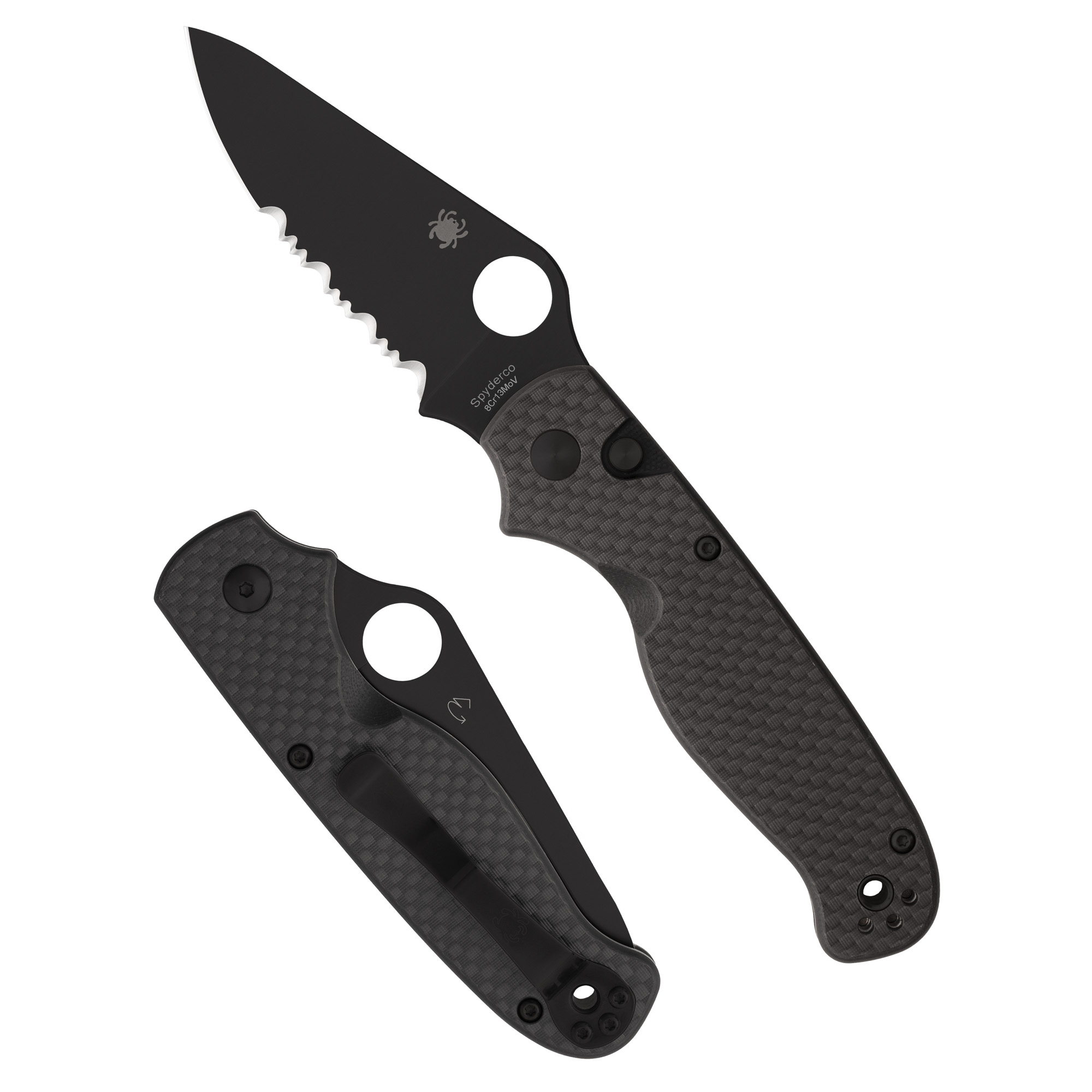 Buy Spyderco ButtonUp 3.27 In Clip Point Carbon Fiber 7.5 In online