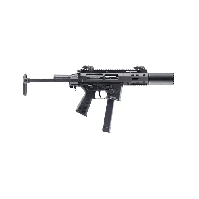 B&T USA BT-500003-PDW-SBR-SD-G 9MM SBR Rifle, 4.5" Barrel, Black, Suppressor