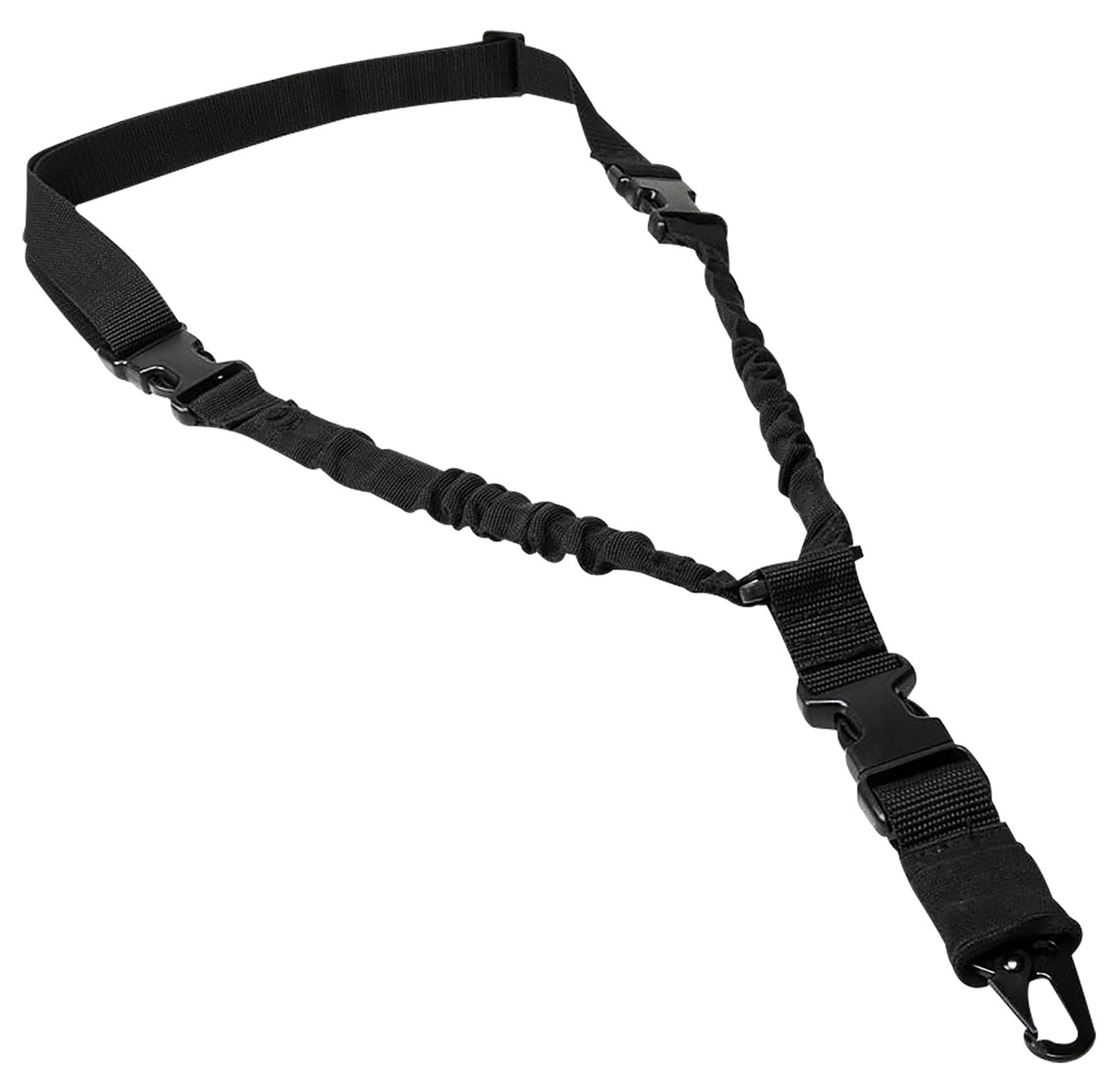 NcStar ADBS1PB Single Point Sling Black Nylon 30"-38" Adjustable Bungee - NcSTAR