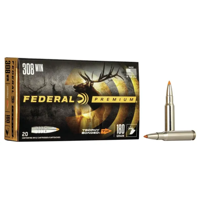 Federal P308TT1 Premium 308 Win 180 gr Trophy Bonded Tip 20 Per Box/ 10 Cs - Federal Premium Ammunition - 308 Win