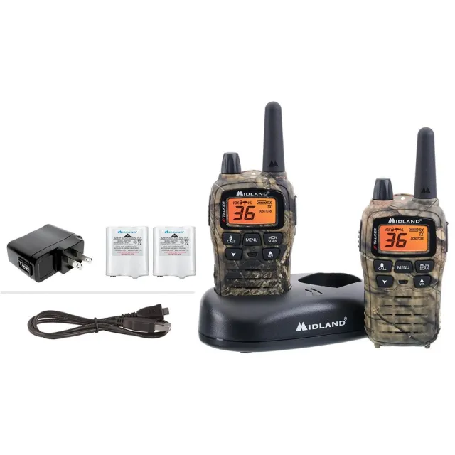 Midland T75VP3 Two-Way Radio Mossy Oak 2 pk. 38-mile range, 36 channels, weather scan, animal call alerts - Midland