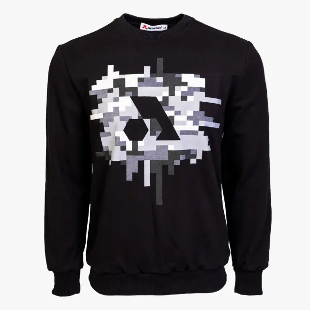 Arsenal Medium Black Cotton-Poly Standard Fit Centre Graphic Pullover Sweater - Arsenal