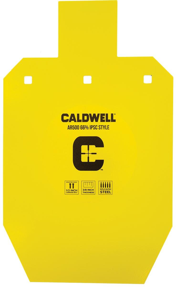 Caldwell 1116702 AR-500 Steel Target 66% IPSC Yellow 20"x12"x0.4" - Caldwell