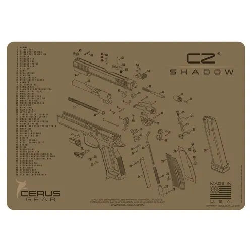 Cerus Gear HM-CZ-SHDW-SCH-COY Handgun ProMat Coyote Tan 12x17
