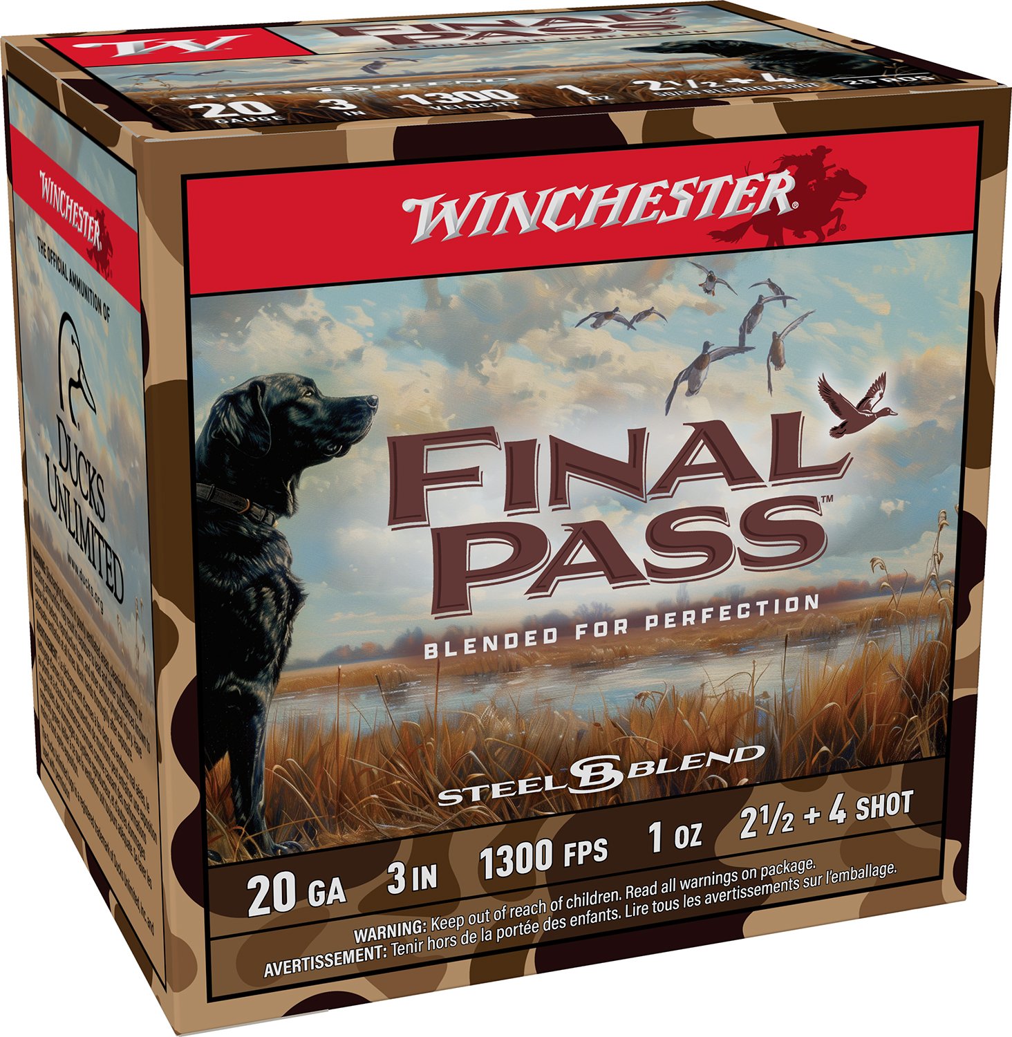 Winchester Final Pass 20 GA 3.00 In 1 oz 1300 fps #2.5/#4 25ct - Winchester - 20 GAUGE