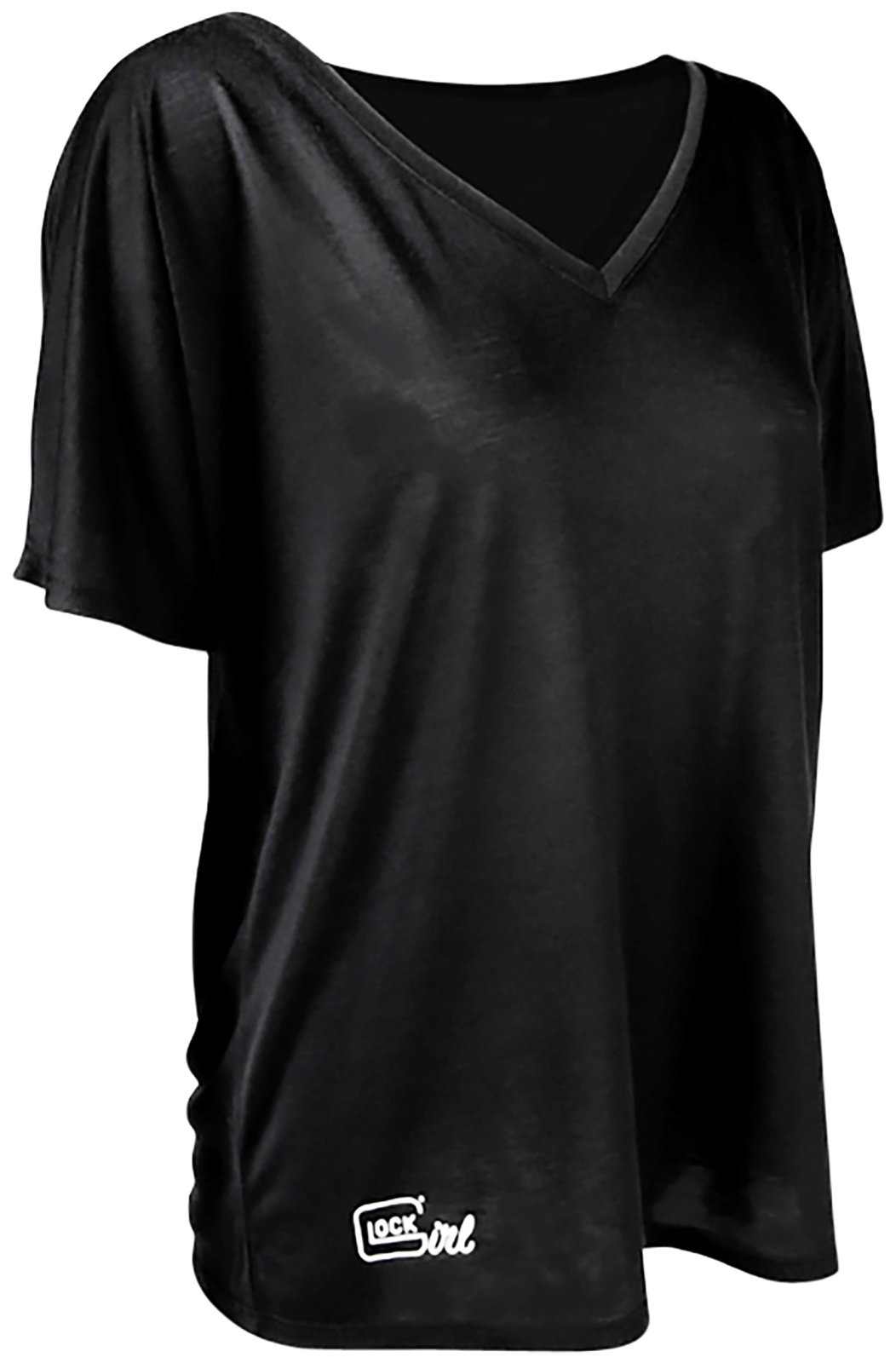 Buy Glock AP960352 Girl Relaxed V-Neck Black Large Pre-Shrunk Cotton Shirt online