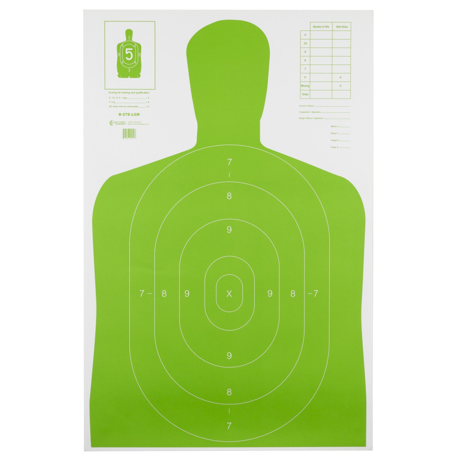 Buy Action Target B27ELGR100 High-Visibility Silhouette Targets 100pk online