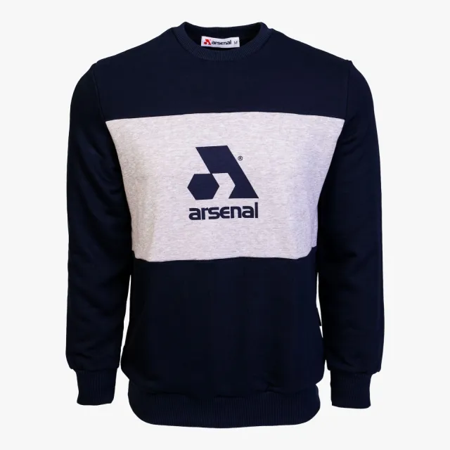 Arsenal Large Blue / Grey Cotton-Poly Standard Fit Logo Pullover Sweater - Arsenal