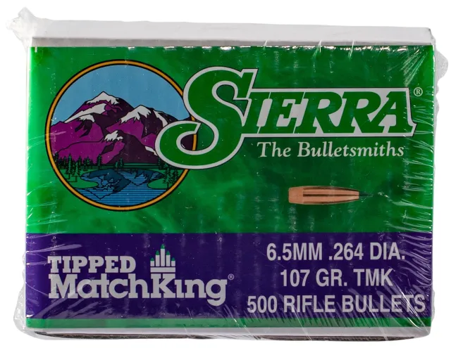 Sierra Bullets Tipped MatchKing .264 6.5mm 107gr HPBT 500ct 7407C - Sierra Bullets - .264