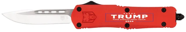 CobraTec MTRP24REDDNS OTF FS-3 Medium Trump Red Drop Point Knife - CobraTec Knives