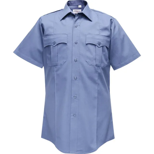 Flying Cross Duro Poplin Short Sleeve Shirt Sewn-In Creases