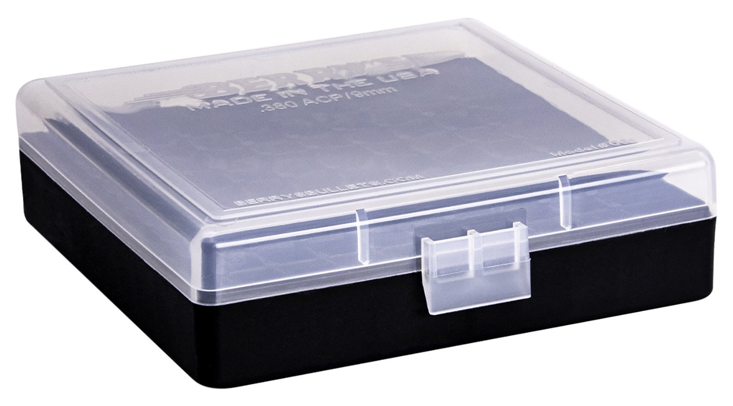 Berry's Mfg #001 Clear Top/ Black Ammo Box - 380 ACP/ 9mm Luger 100/ct - Berry's Mfg