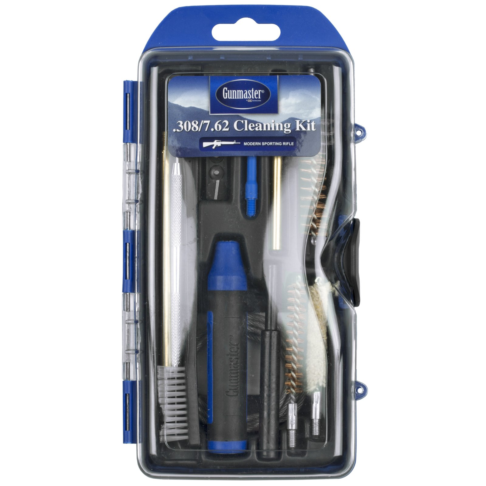 GunMaster GM308AR .308 Cal Rifle Cleaning Kit 17-Piece Black/Blue - DAC - 308 Win