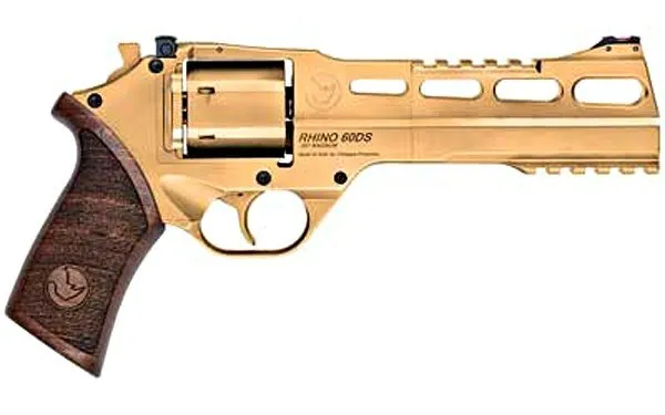 Chiappa 340.225 Rhino 60DS 357 Mag Revolver 6" Gold Walnut Grip 6Rd