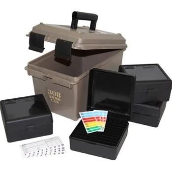 MTM ACC308 Ammo Can Dark Earth, Holds 400 Rounds, Includes 4 RM-100's - MTM Case-Gard - 308 Win