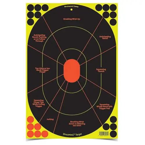 Birchwood Casey Shoot-N-C 12x18 Handgun Trainer Targets Chartreuse 3-Pack - Birchwood Casey - 12" X 18"