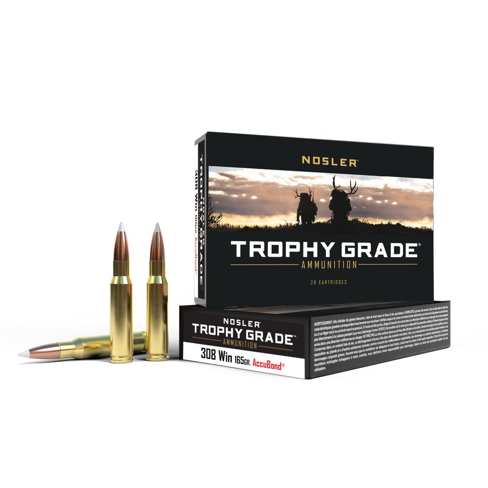 Nosler 60049 Trophy Grade Hunting 308 Win 165 gr AccuBond 20 Per Box/ 10 Cs - Nosler - 308 Win