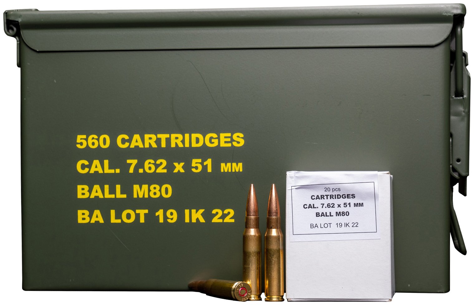 Global Ordnance Igman 7.62x51 M80 560 Round M2A1 Ammo Crate - GO - 7.62x51mm