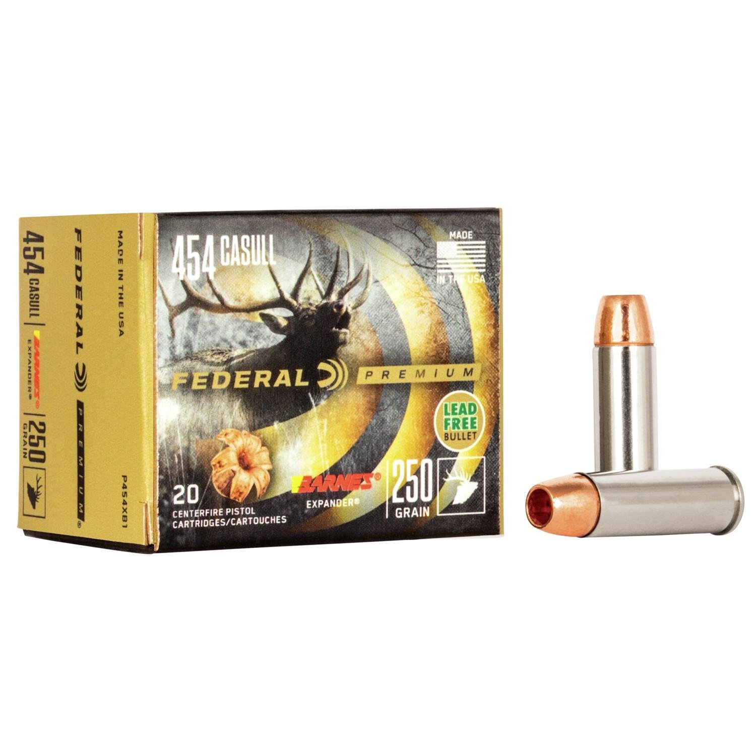 Federal P454XB1 454 Casull 250gr Barnes Expander BRX 20 Rounds Box