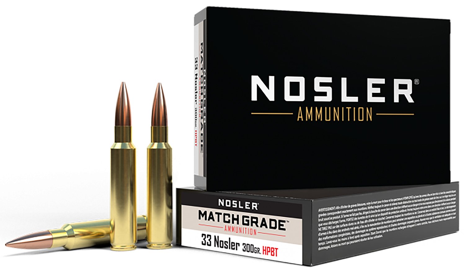Nosler Match Grade 33 Nosler 300 gr CC 2550 fps 20 Rounds - Nosler - 33 Nosler